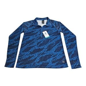 Reel‎ Life Women's Small Jax Beach 1/2 Zip Long Sleeve Shirt UV Blue NWT